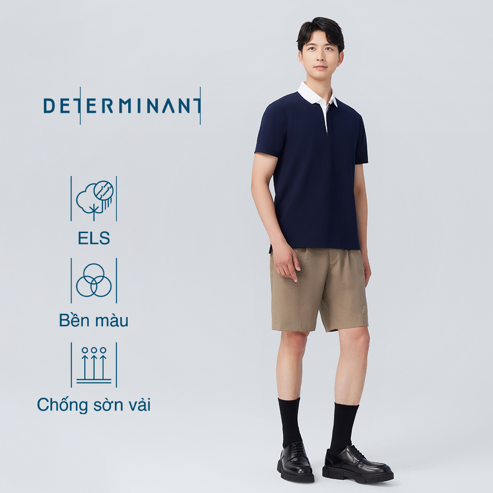 Áo thun nam Polo Pique thấm hút thoáng khí thương hiệu Determinant - màu Xanh Navy phối cổ Trắng [P08]