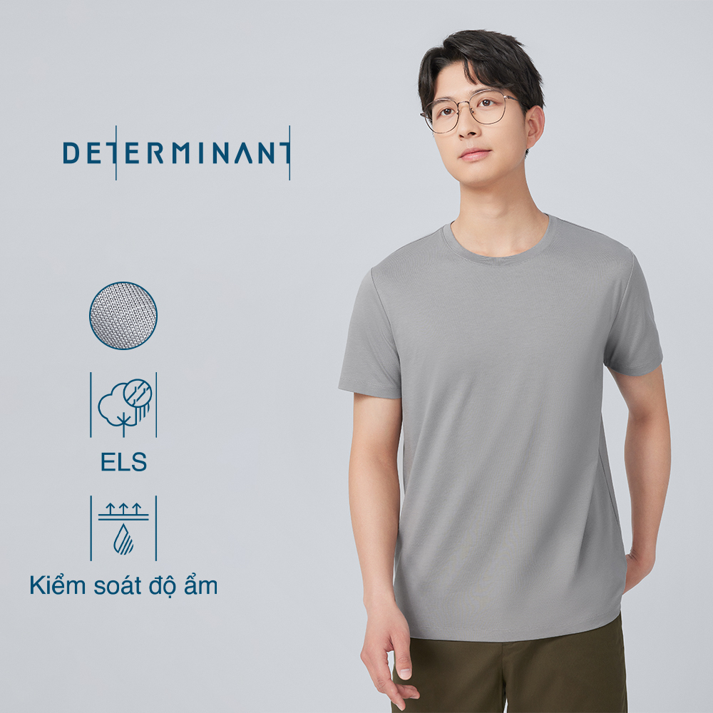 Áo thun nam Jersey Cotton khô thoáng thấm hút thương hiệu Determinant - màu Xám [DETT01]