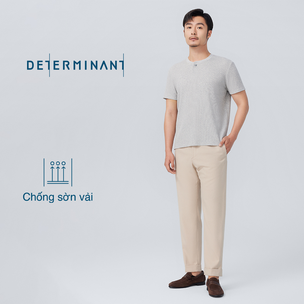 Áo thun nam Cotton Wicking thấm hút tốt chống sờn vải thương hiệu Determinant - màu Xám nhạt [T07]