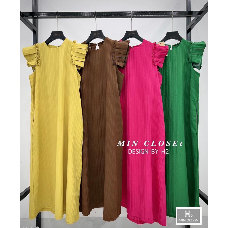 Đầm suông sát nách tay cánh tiên xếp ly sang trọng VIENS STORE
