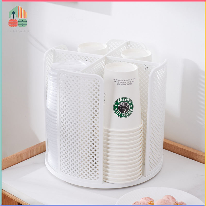 Kệ để cốc,ly nhựa,đựng trà sữa xoay 360 độ cao cấp,Giá để cốc cà phê, giá đỡ mỹ phẩm kiêm