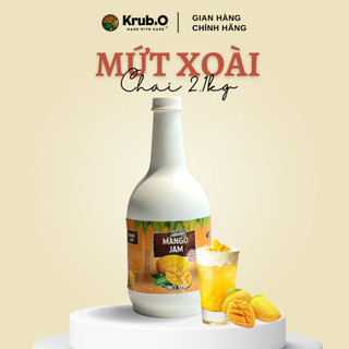 Mứt xoài Krub.O có sốt và thịt quả làm nguyên liệu pha chế đồ uống thơm ngon - chai 2.1 kg