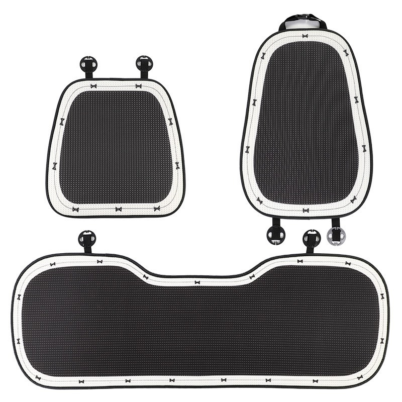 Bộ lót ghế tản nhiệt thoáng khí bốn mùa thông dụng họa tiết hoa viền nơ xinh xắn dùng cho ghế xe hơi