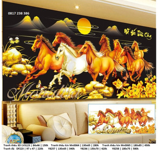 Tranh thêu chữ thập mã đáo thành công lv3123 , lv3359 , lv3441