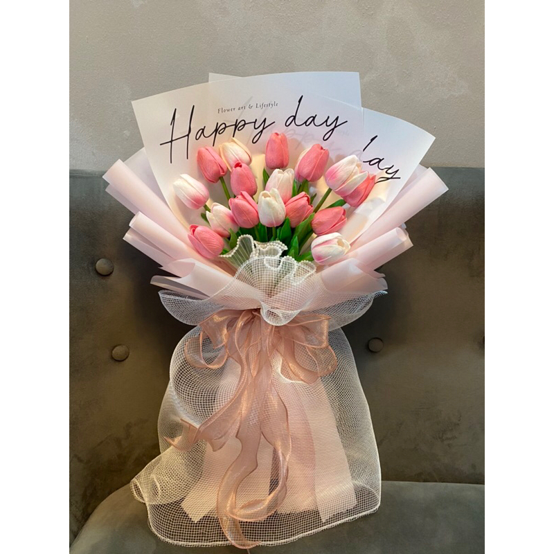 BÓ HOA TULIP MIX 17 BÔNG