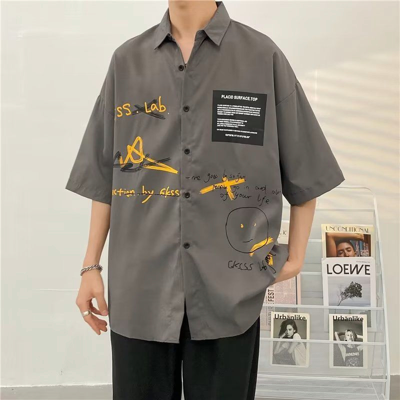 Áo sơ mi nam sơ mi ngắn tay nam nữ Menswear cổ vest unisex tay lỡ basic chất vải đũi trơn Hàn cao cấp mịn chống nhăn