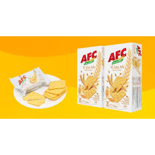 Bánh afc vị rau và lúa mì hộp 8 gói * 21.5g thơm ngon bổ dưỡng