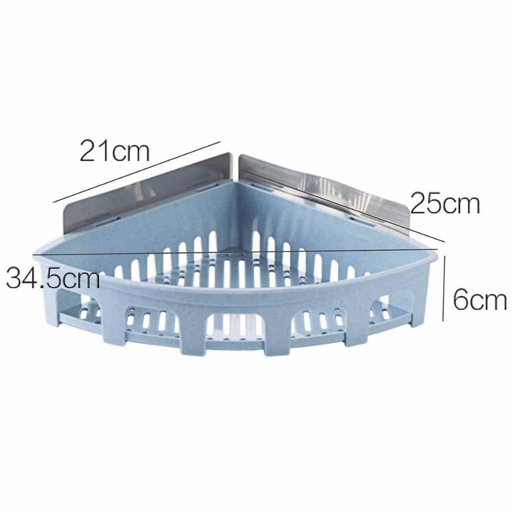 Kệ Góc Vuông Nhà Tắm, Nhà Bếp Đa Năng Bằng Nhựa Cứng Cao Cấp Dán Tường Tiện Dụng.
