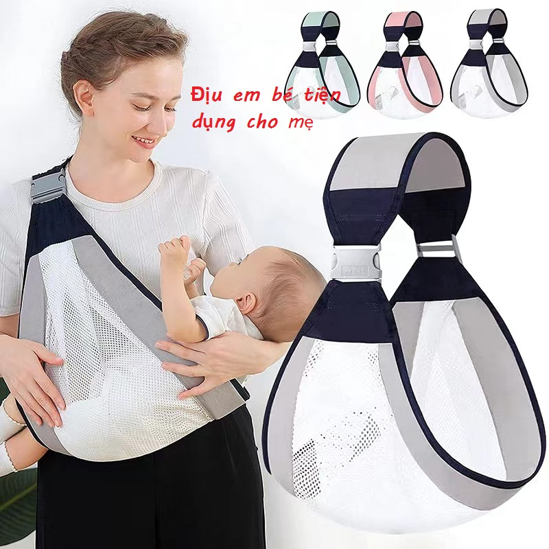 Địu em bé cho mẹ Địu lưới sơ sinh thoáng khí và thoải mái