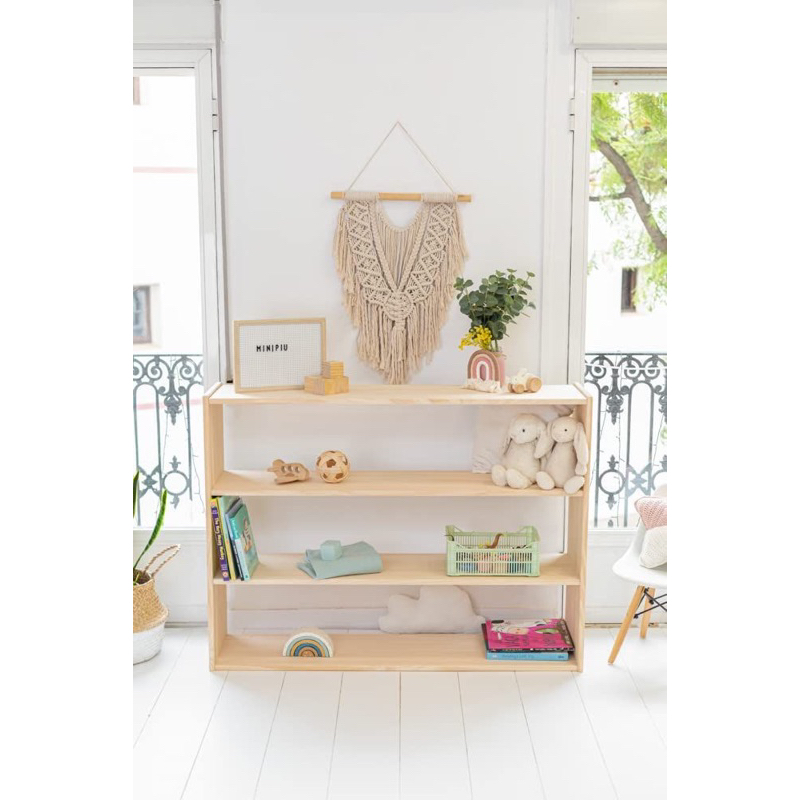 Kệ để sách , đồ chơi cho bé gỗ cao su tự nhiên phủ PU