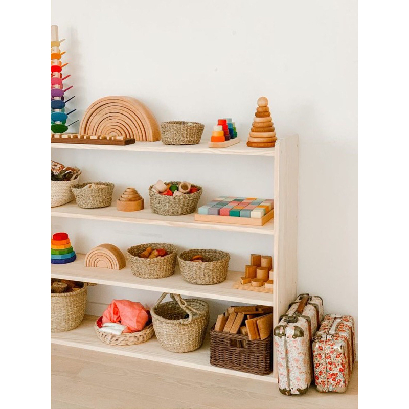 Kệ để sách , đồ chơi cho bé gỗ cao su tự nhiên phủ PU