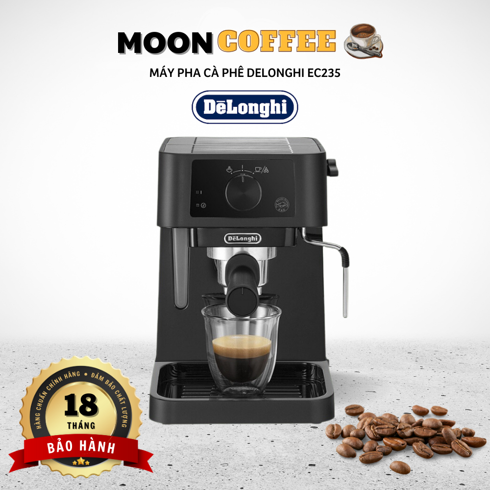 Máy pha cà phê DELONGHI EC235.BK | Bản 1100W 12bar Pha Espresso Đánh bọt sữa | hàng chính hãng Bảo hành 18T