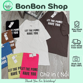 [Hàng Loại 1] Áo Phông Chữ In Nổi Thiết Kế Đơn Giản Kiểu Dáng Năng Động Trẻ Trung  BonBon Shop
