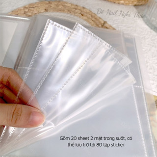 Sổ sticker, sổ đựng sticker trong suốt Nghi Thảo Nails