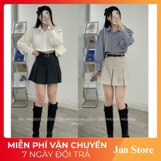 Chân váy xếp ly Junstore kèm đai, phong cách ulzzang 1107 P13K12