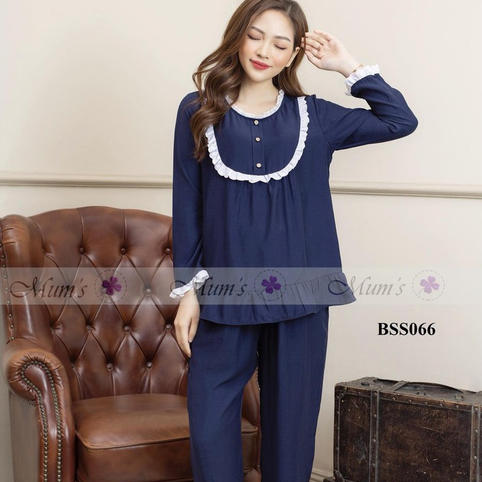ĐỒ BỘ BẦU VÀ SAU SINH FREESHIP Bộ đũi than cổ tròn kẹp ren đủ sz S-M-L
