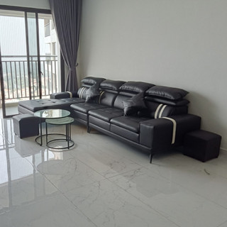 Sofa góc L bọc da công nghiệp