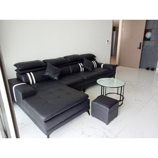 Sofa góc L bọc da công nghiệp
