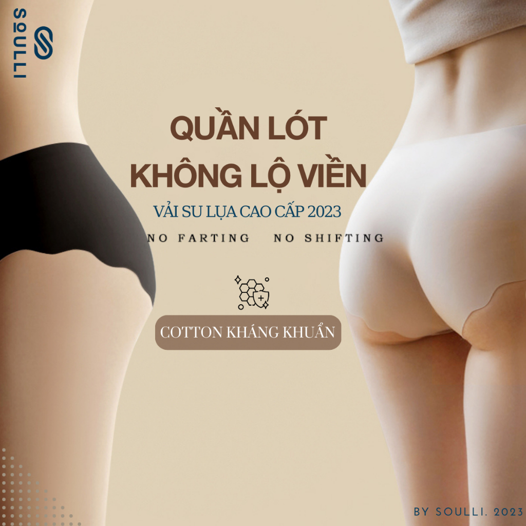 Quần lót nữ, quần lót không đường may, không lộ viền Su đúc vải thun lạnh, viền sóng gợi cảm ôm mông SOULLI 2023