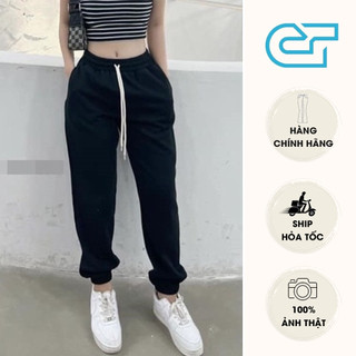Quần nỉ nữ cao cấp trơn bo gấu cạp chun ct jeans