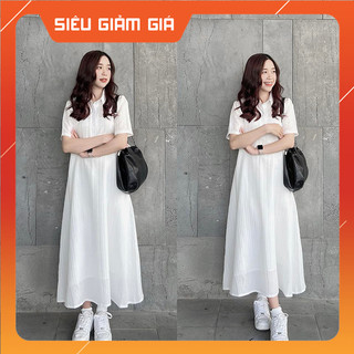 Đầm Polo Suông Cộc Tay Vải Vân Kẻ Dáng Dài Kèm Váy 2 Dây Lụa Trong M2987 - Teen888