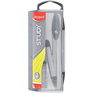 Compa học sinh chì bấm ngòi 0.5mm tặng kèm hộp ruột chì trong sản phẩm, hộp có thước kẻ maped-119430