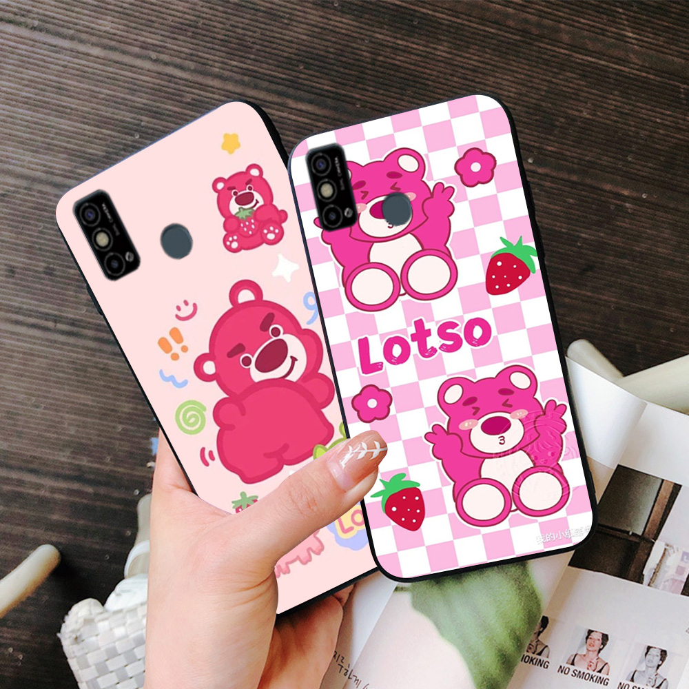 Ốp lưng tecno spark 6 go in hình gấu dâu siêu cute dễ thương