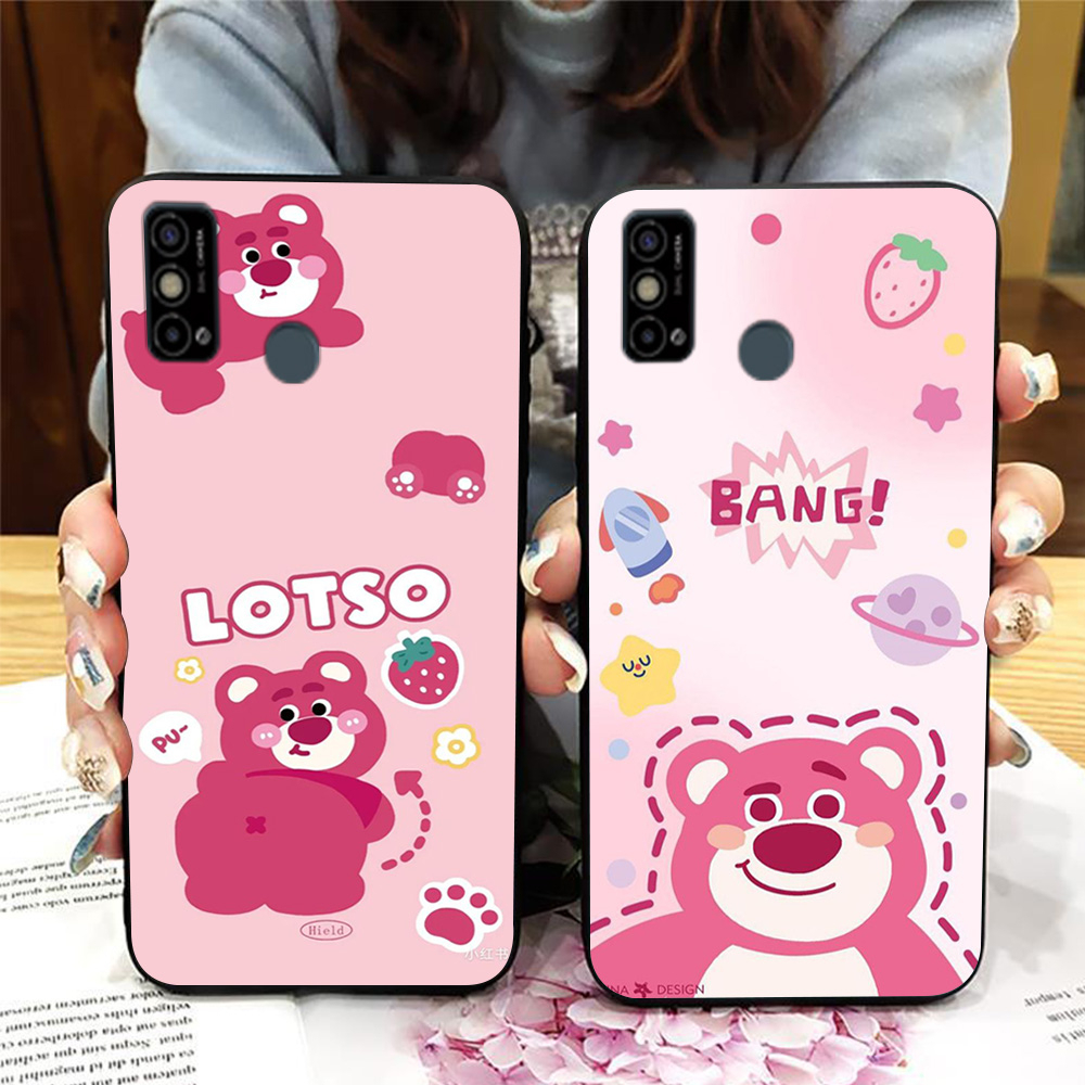 Ốp lưng tecno spark 6 go in hình gấu dâu siêu cute dễ thương