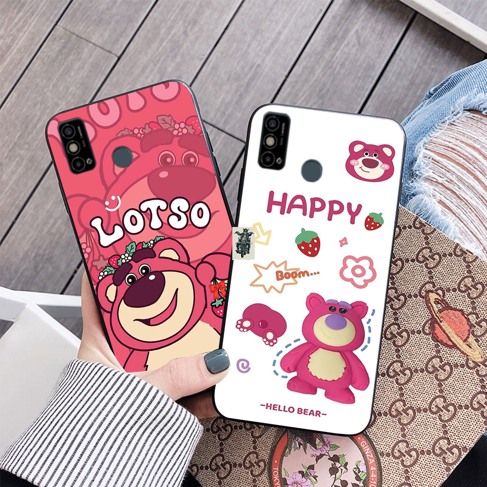 Ốp lưng tecno spark 6 go in hình gấu dâu siêu cute dễ thương