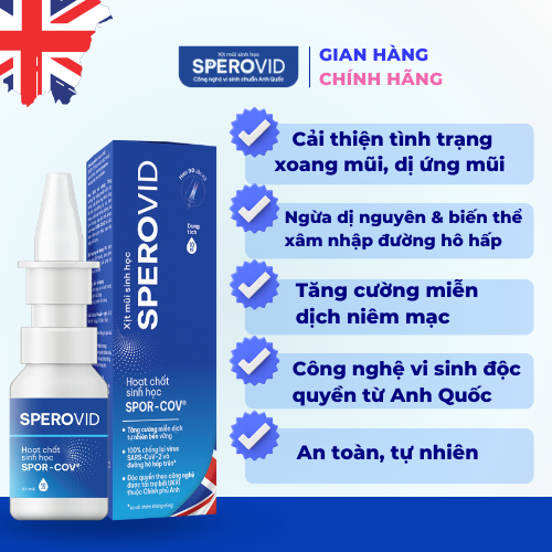 Xịt mũi sinh học Sperovid cho người lớn 10ml