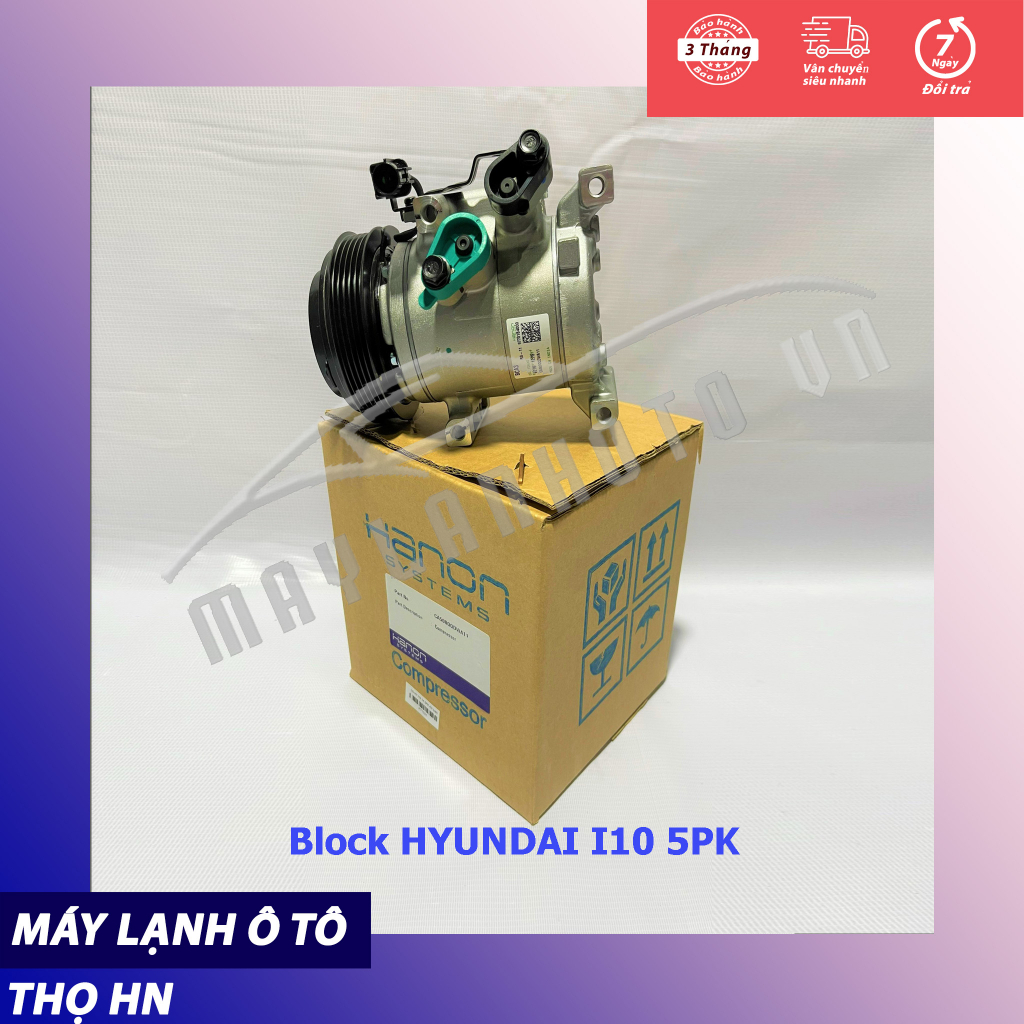 Lốc điều hòa (block,máy nén) Hyundai I10 Grand 2014-2018 (5PK) Hàn Quốc/Ấn Độ (hàng chính hãng nhập khẩu trực tiếp)