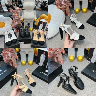 Sandal cn gót trụ vá mũi fullbox