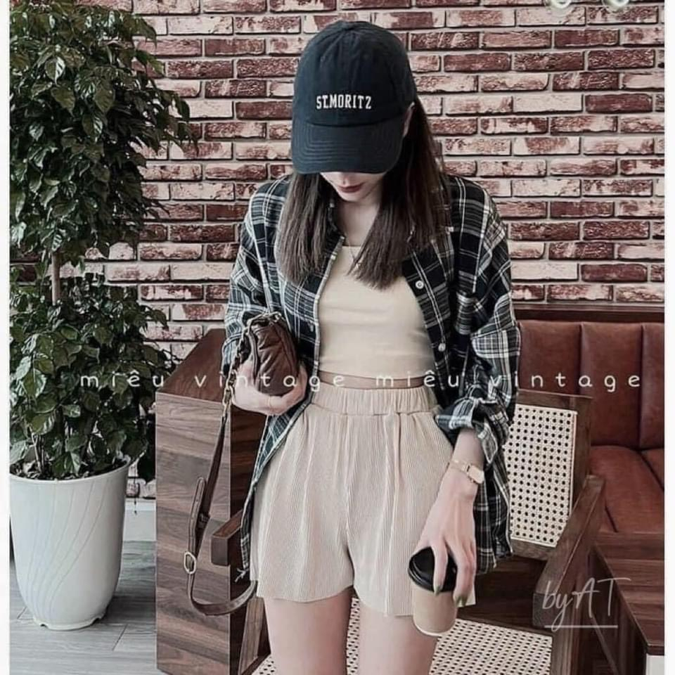 Set quần đùi 2 chiếc FREE SIZE dưới 60kg siêu HOT , chất liệu vải tăm siêu nhẹ siêu thoáng mát cho mùa hè oi ả