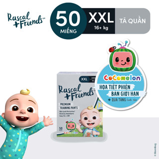 Tã/Bỉm Quần Rascal + Friends Cocomelon Size XXL (>16kg) 50 miếng - Kèm sticker ngẫu nhiên