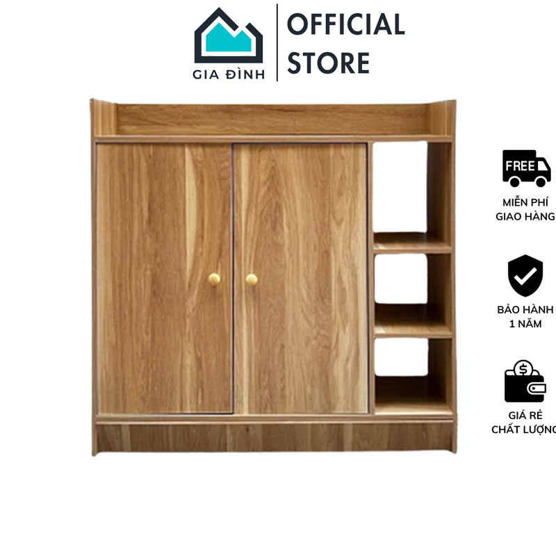 Tủ Giày Dép Gỗ Nâu Thông Minh 2 Cánh Có Kệ 3 Tầng Đa Năng, Trang Trí Nội Thất Cao Cấp Phong Cách Hiện Đại