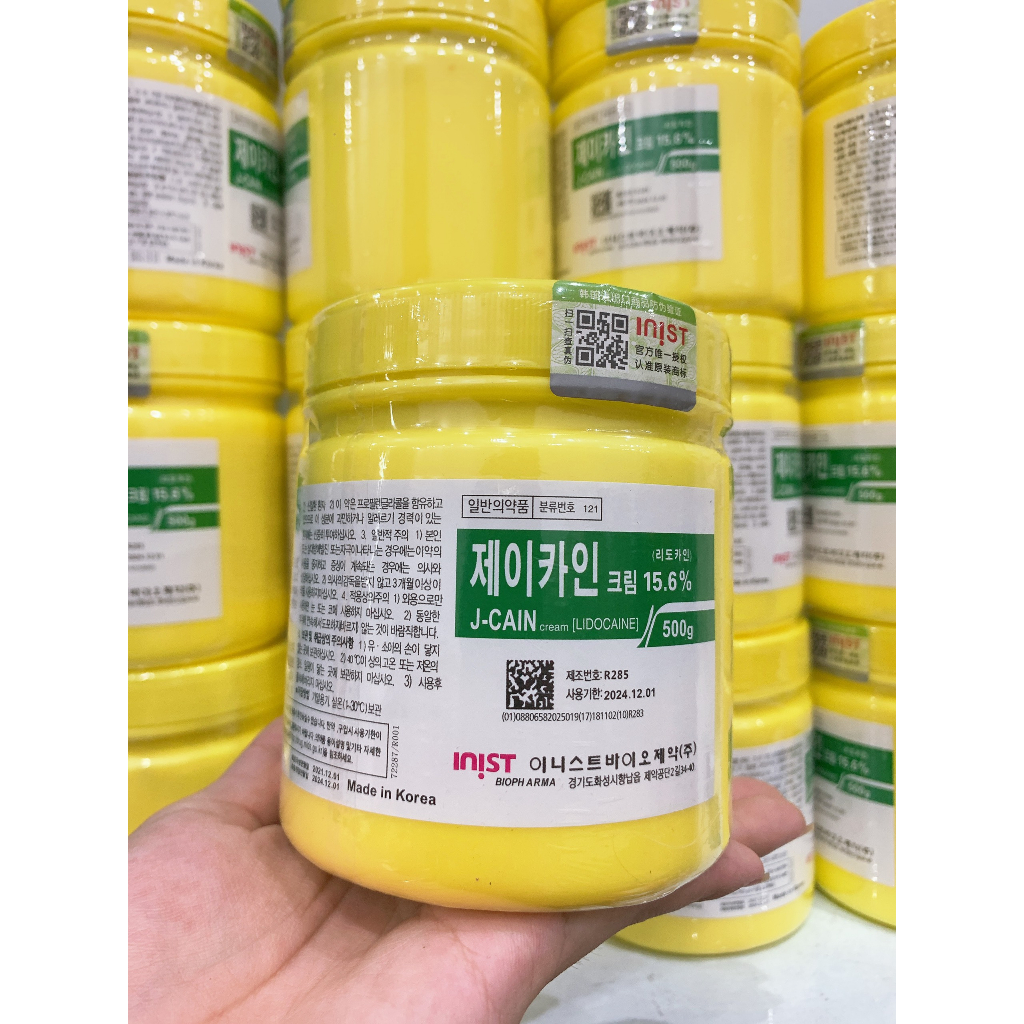 Kem ủ teê Hàn J-Cain 15.6%, 29.9%, 10.56% Cream 500gr, ủ teê phi kim, lăn kim sẹo rỗ, nám, tàn nhang dùng trong Spa, TMV