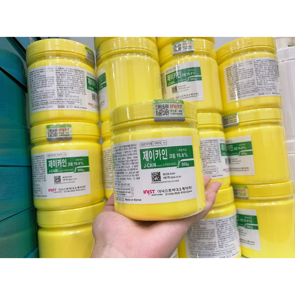 Kem ủ teê Hàn J-Cain 15.6%, 29.9%, 10.56% Cream 500gr, ủ teê phi kim, lăn kim sẹo rỗ, nám, tàn nhang dùng trong Spa, TMV