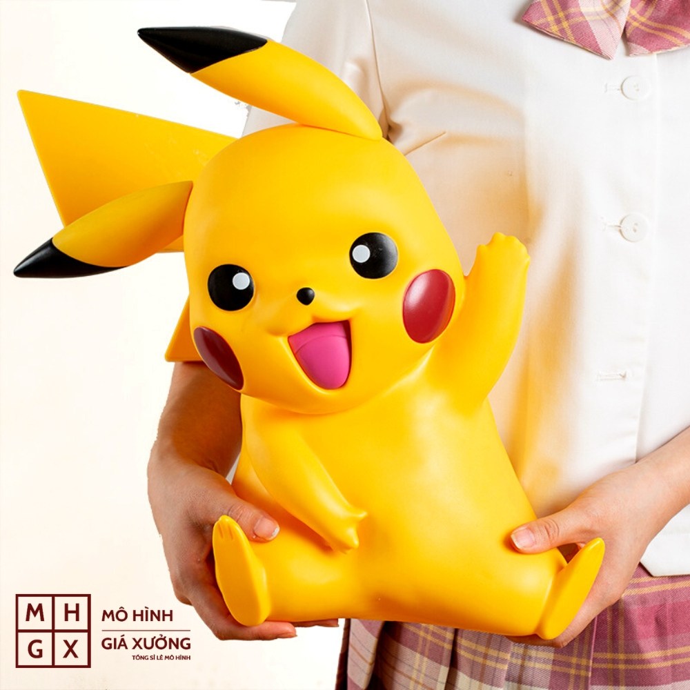 Mô Hình đồ chơi - Pikachu khổng lồ siêu cute - đi kèm 2 tai thay thế - cao 33cm nặng 1.6kg - Pokemon - Bộ Pokemon