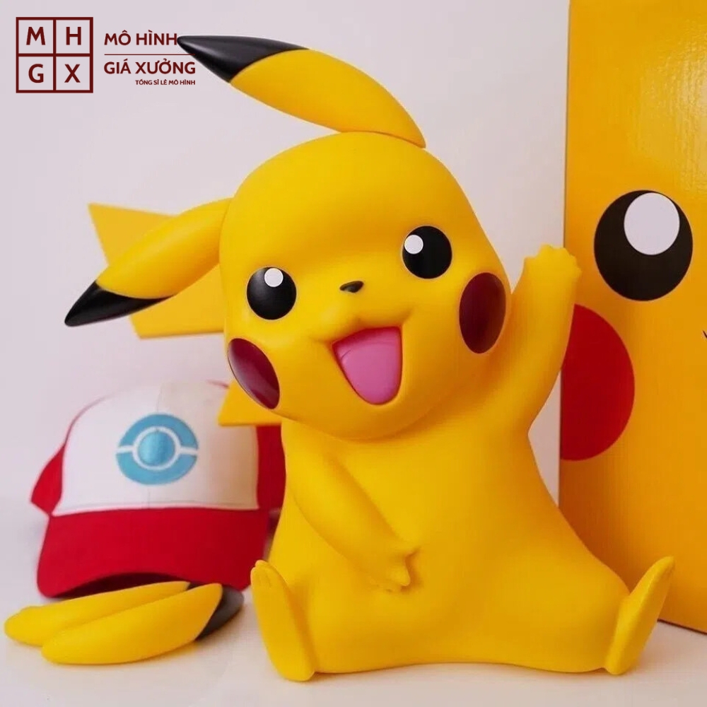 Mô Hình đồ chơi - Pikachu khổng lồ siêu cute - đi kèm 2 tai thay thế - cao 33cm nặng 1.6kg - Pokemon - Bộ Pokemon