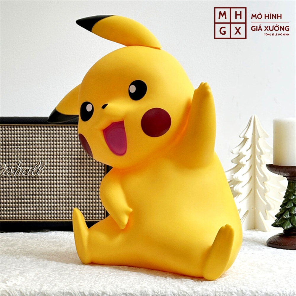 Mô Hình đồ chơi - Pikachu khổng lồ siêu cute - đi kèm 2 tai thay thế - cao 33cm nặng 1.6kg - Pokemon - Bộ Pokemon