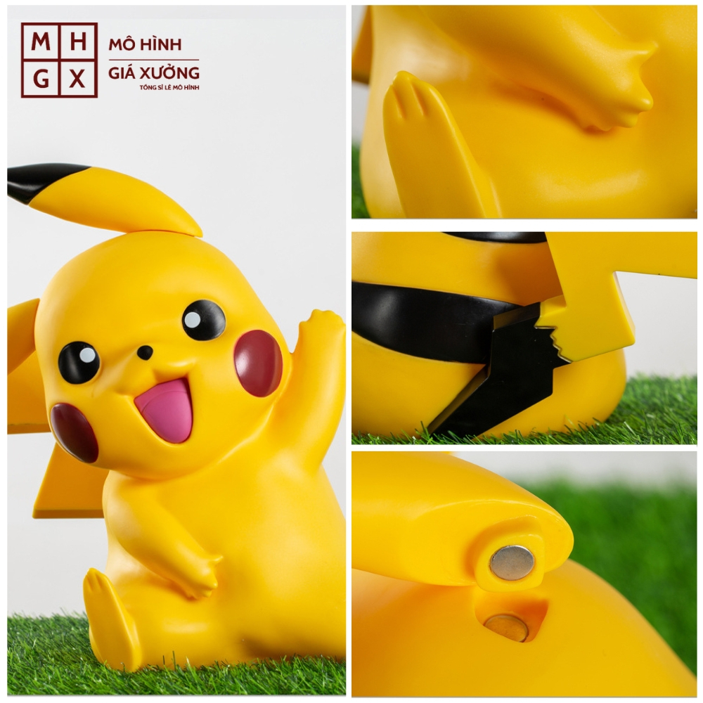 Mô Hình đồ chơi - Pikachu khổng lồ siêu cute - đi kèm 2 tai thay thế - cao 33cm nặng 1.6kg - Pokemon - Bộ Pokemon