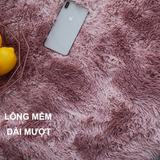 Thảm Lông  loang Trải Sàn Phòng ngủ chụp ảnh decor phòng khách giường giá rẻ cao cấp đen xám đỏ