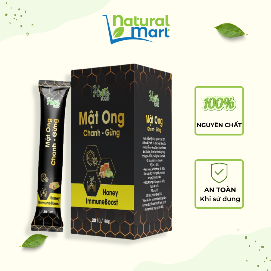 Mật Ong Heviefood Chanh Gừng Hộp 400g/Chai 500g/Chai 1000g Tăng Cường Đề Kháng  - NATURALMART