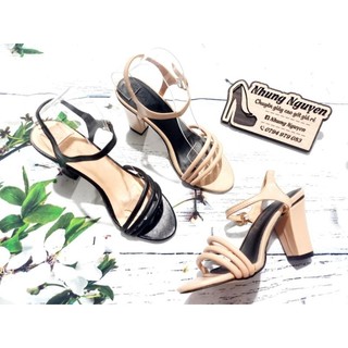 Sandals 3 dây gót vuông 7 phân