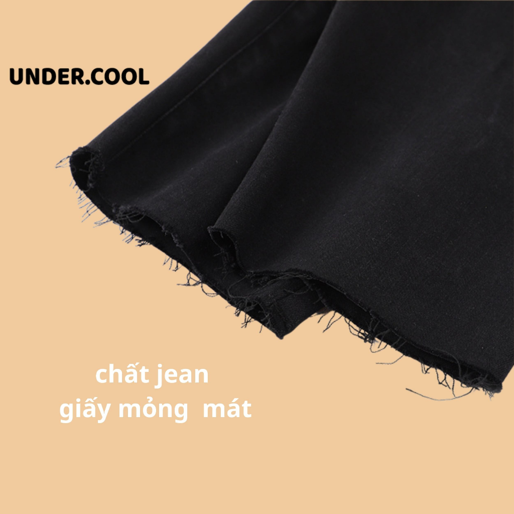 Quần ngố jean trơn nữ UNDERCOOL phong cách hàn quốc đơn giãn dễ phối đồ - bò giấy, lửng short nữ có 4 túi