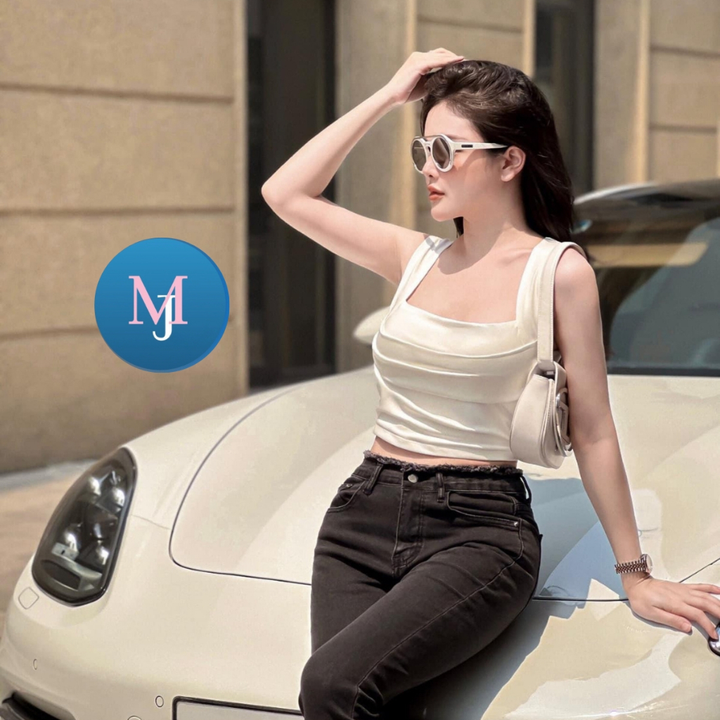 Áo hai dây bản to cổ vuông - Áo hai dây croptop - Áo thun croptop cách điệu - Áo bra nữ phong cách crop cá tính sexy 1