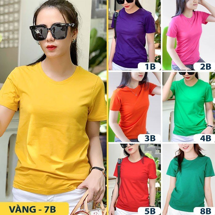 Áo thun nữ TOLI cổ tròn tay ngắn, dáng ôm nhẹ, vải Cotton co dãn mềm mịn, màu trơn, hàng chính hãng cao cấp [Tr-25B]