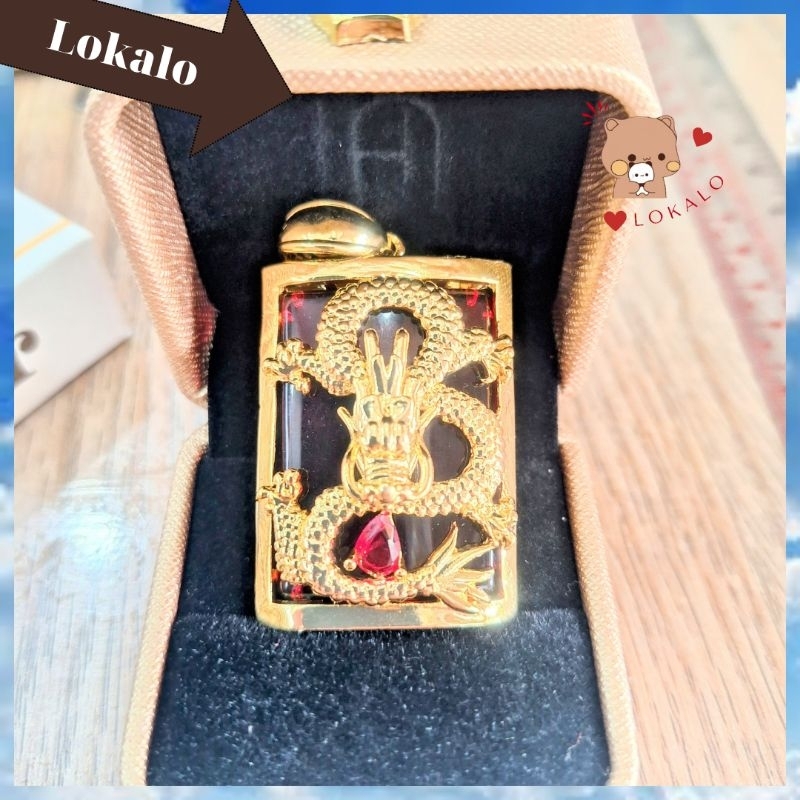 Mặt Dây Chuyền Rồng Nam Ngậm Đá Đỏ Mạ Vàng 18k, Mặt Thẻ Bài Phong Thủy Đeo Đi Chơi Tiệc Rất Ngầu Lokalo 17.4.23