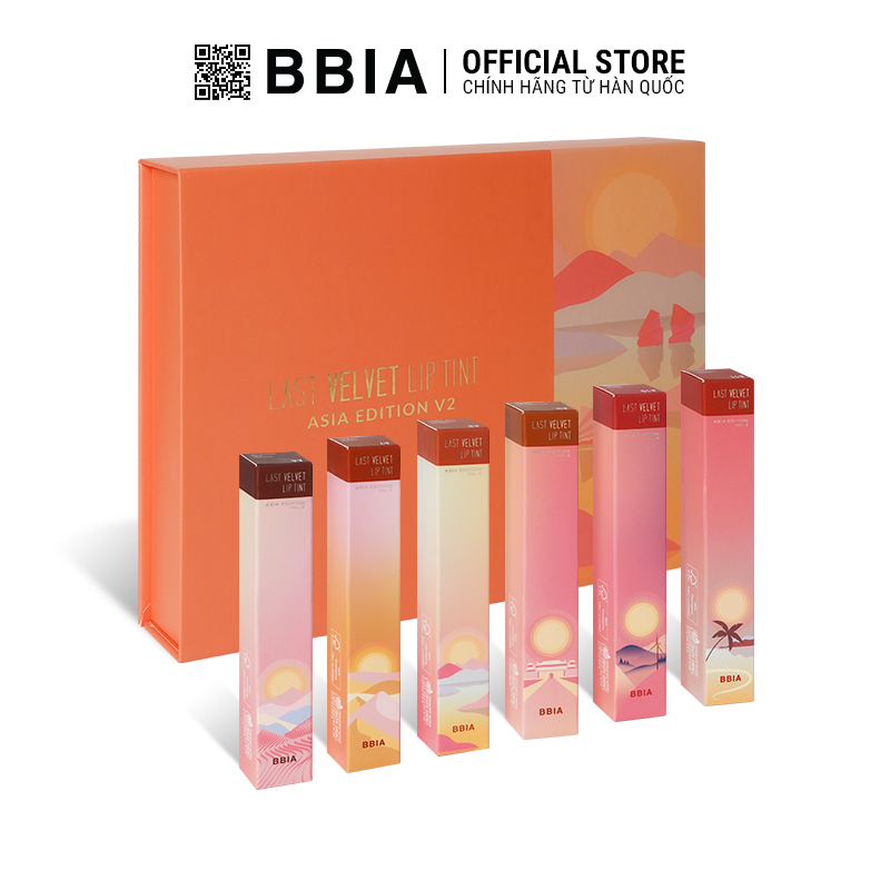 Trọn Bộ 6 Son kem lỳ Bbia Last Velvet Lip Tint Asia Edition 2 ( 6 x 5g) (6 Màu) 100g - Bbia Official Store