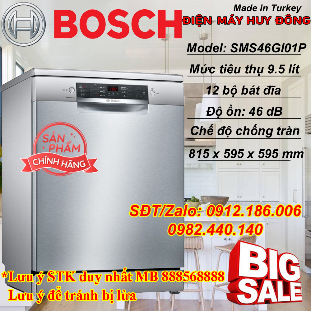 Máy rửa bát Bosch SMS46GI01P serie 4
